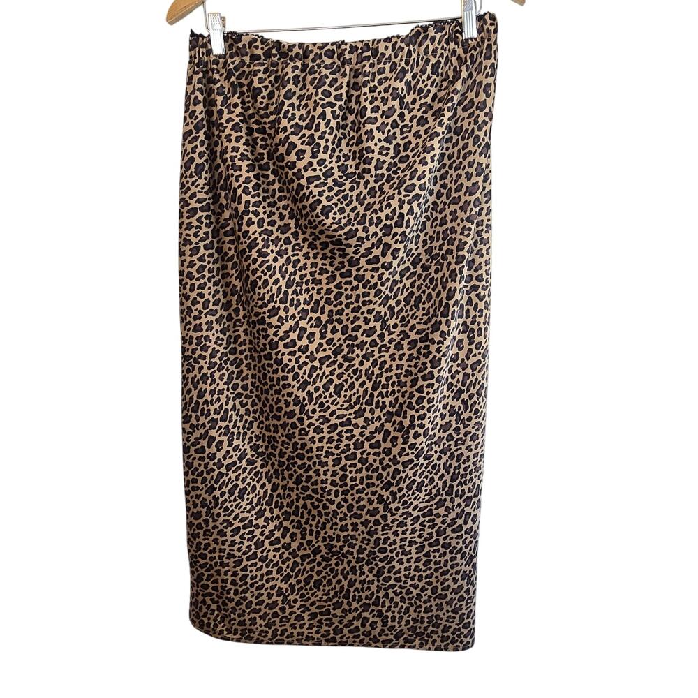 Size M – Leopard Satin Midi Skirt by Isabel by Ingrid + Isabel